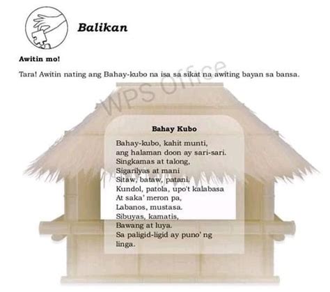 ano ang mensahe ng kantang bahay kubo .